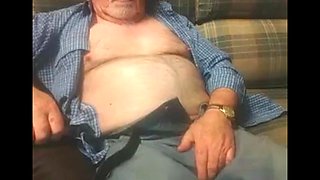 Grandpa cum on webcam