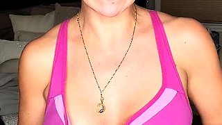Busty brunette solo masturbation