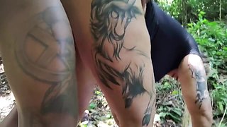 Mature slut outdoor interracial sex