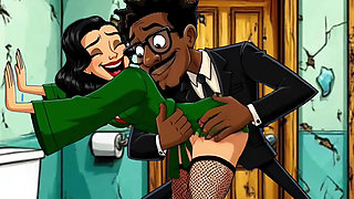 Slut Wife Fucked in Dirty Public Toilet. Cartoon