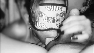 A MILF who sucks sperm doesn't let a single drop escape.