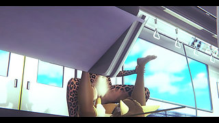 Furry Hentai - Fox and Leopard Fucking in Train - Japanese Asian Manga Anime Film Game Porn