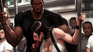 Big Titty Tifa LOVES making new friends on the train!