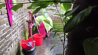 Desi Aunty Takes Bath After I Fuck Her Tight Pussy Doggy Style - SAFI TV
