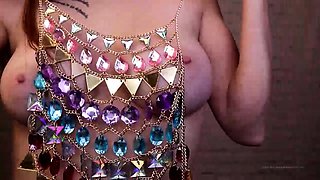 Redhead teen seductress exposes her perfect tits on webcam