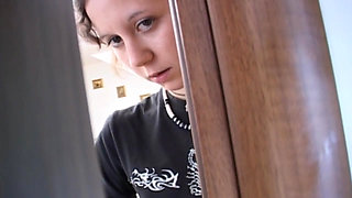 Innocent teenie finds out her slut stepmother fucking with a stranger
