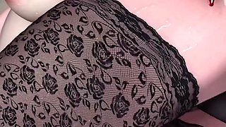 Big Tit Asian in Stockings Gets Destroyed by Black Bull Creampie