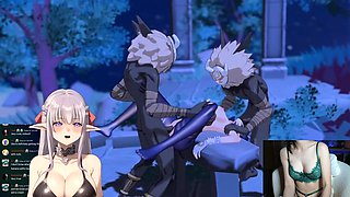 Responding to cursed Genshin Influence Anime porn - Yelan & Hilichurls having joy