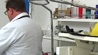 Mature gyno - gyno doc secretly records his naked patient and caught her pee