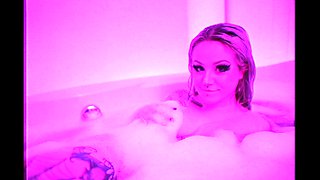 Big Boobed Blonde Masturbates With A Dildo In The Bathroom
