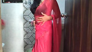 18 Year Old Indian Aunty Hot Fucking With Lush Toy - Blowjob & Creampie in Kitchen