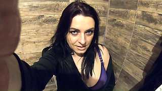 Ripped Pantyhose Pee Fetish - Blue Lingerie, Close-up Pussy Pee and Toilet Mess