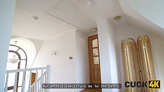 Neeo, the skinny beauty, is enjoying her tight pussy & cuckolding hubby's hard cock