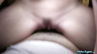 POV reverse cowgirl on the black couch