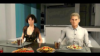 Steamy mom in a hot bra enjoying some 3D sex fun