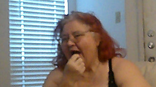 Mature BBW Redhead Nurse Vicki Talks to You as She Makes a Lipstick Applying Video for You!