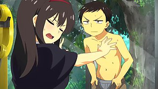 Bus Stop's Groping with a Hot Busty Schoolgirl - Hentai