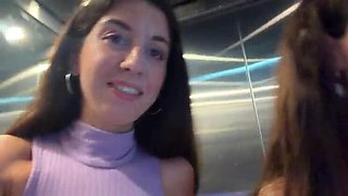 Katty West & Kate Rich: Neighbors Ask for Facial Cum Walk in Public - Amateur Brunette POV