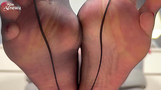 Worship My Fragrant, Moist, Warm, Silky Feet! - Pantyhose Domination with Foot Worship and Jerk off with Miss Adrastea