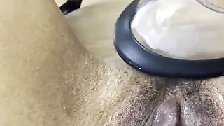 Ebony MILF Pumps Her Pussy