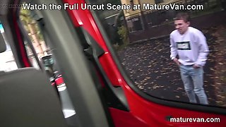 Shocked skinny guy fucked by 2 crazy ladies in the MatureVan