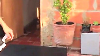 This Beautiful, Skinny Maid with Small Tits Gets Her Pussy Filled with Cum