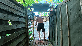 Big Firm Tits Outdoor Shower Doggy Style & Anal POV
