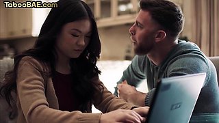 Stepdaughter fucked by stepdad in 3some with stepmother