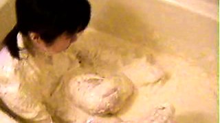 Amateur Asian teen sucks this big hard cock