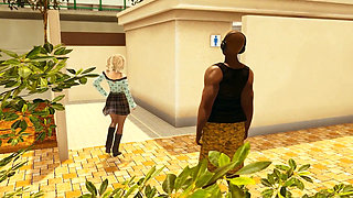 Girl Swallows Big Black Cock in the Toilet While Her Boyfriend Waits Outside Playing Console Emptie41