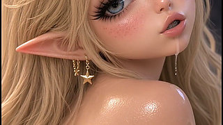 3D Anime Elf Shrunk, Tiny Like a Computer Mouse