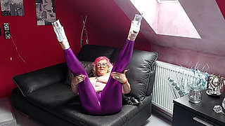 Busty Mature Slut Squeezes Massive Tits Moaning in Heels