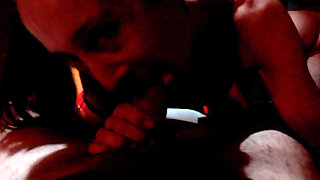 She sucks it like crazy with another dick in her ass