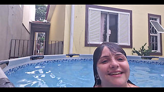 Your Naked Neighbor Showing off in the Pool.