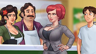 Sexy anime babe with big boobs brings summer vibes