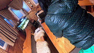 Green Downjacket Tease Smoking, Humiliation & Messy Cum Play