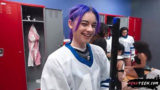 Sneaky Locker Room Blowjob with Petite Claire Black - Public Sex Gone Wrong