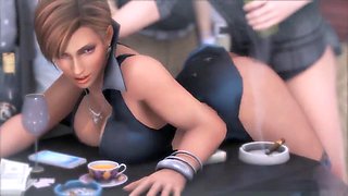 Horny cartoon anime scene with game vibes and plenty of action