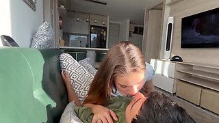 Blonde Step-Daughter Seduces Me with Blowjob