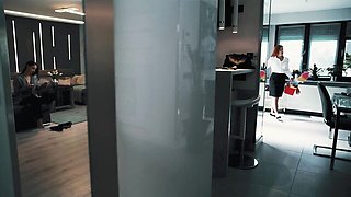 Nice-looking Amirah Adara and Clemence Audiard's lesbian sex slave trailer