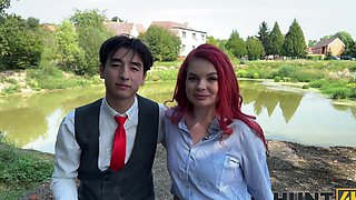 A guy fucked his wife in the forest with another girl