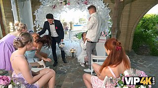Vip4k. bride was fucked hard and got rectal cum inside while guests were witnessing