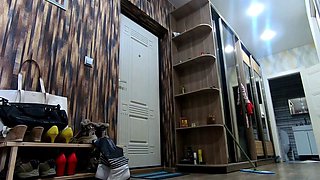 Naked Russian Blonde Surprises Delivery Guys