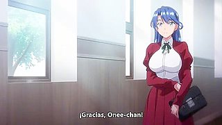 The older men make her give them handjobs and blowjobs, then penetrate her in both holes at the same time and cum inside her.