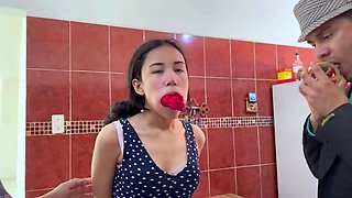SELFGAGS - Barby Luna Tied Up During Claustrophobia Therapy