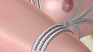 Office Banana Bondage: 3D Cartoon Girl Tied up & Licked with Toys