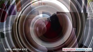 Bisexual babes Siri and Anissa Kate sharing a big cock