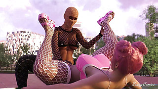 Thot Skip School to Fuck Ebony Futa Girlfriend in Central Park.mp4