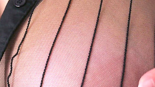 Horny Stepmom Puts on a Sheer Shirt, Going Braless. Fingering Orgasm