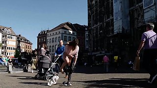 Elenonor's Daring Nude Adventure in Public Aachen Outdoors